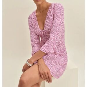 Reformation Pink Floral Lyssa Dress